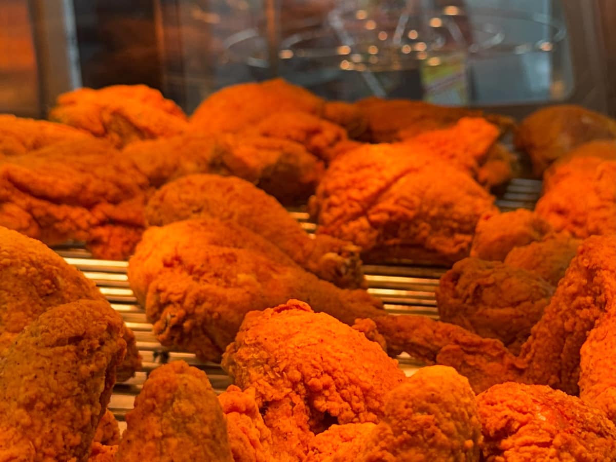 Fried chicken in the hot case at Hartsville Express
